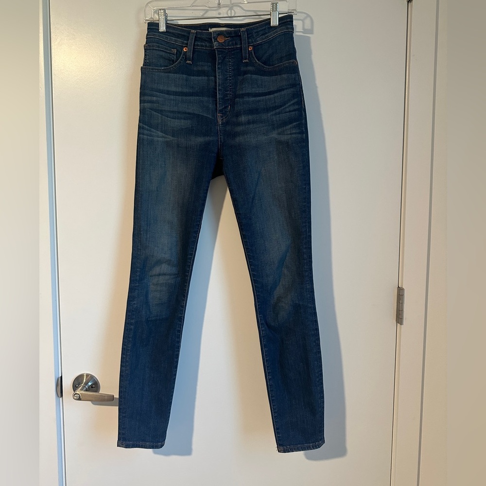 Madewell Womens 27 Curvy High Rise Skinny Jeans Zip Dark Wash Denim 5 Pocket